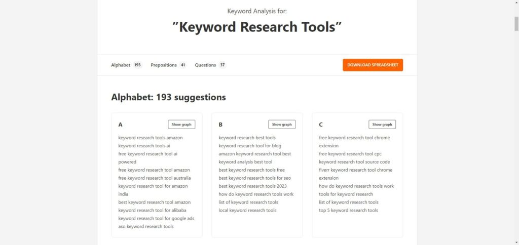 keyword research tool