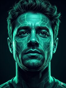 A futuristic neon portrait