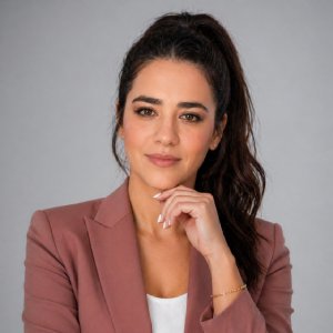 A professional studio portrait for woman