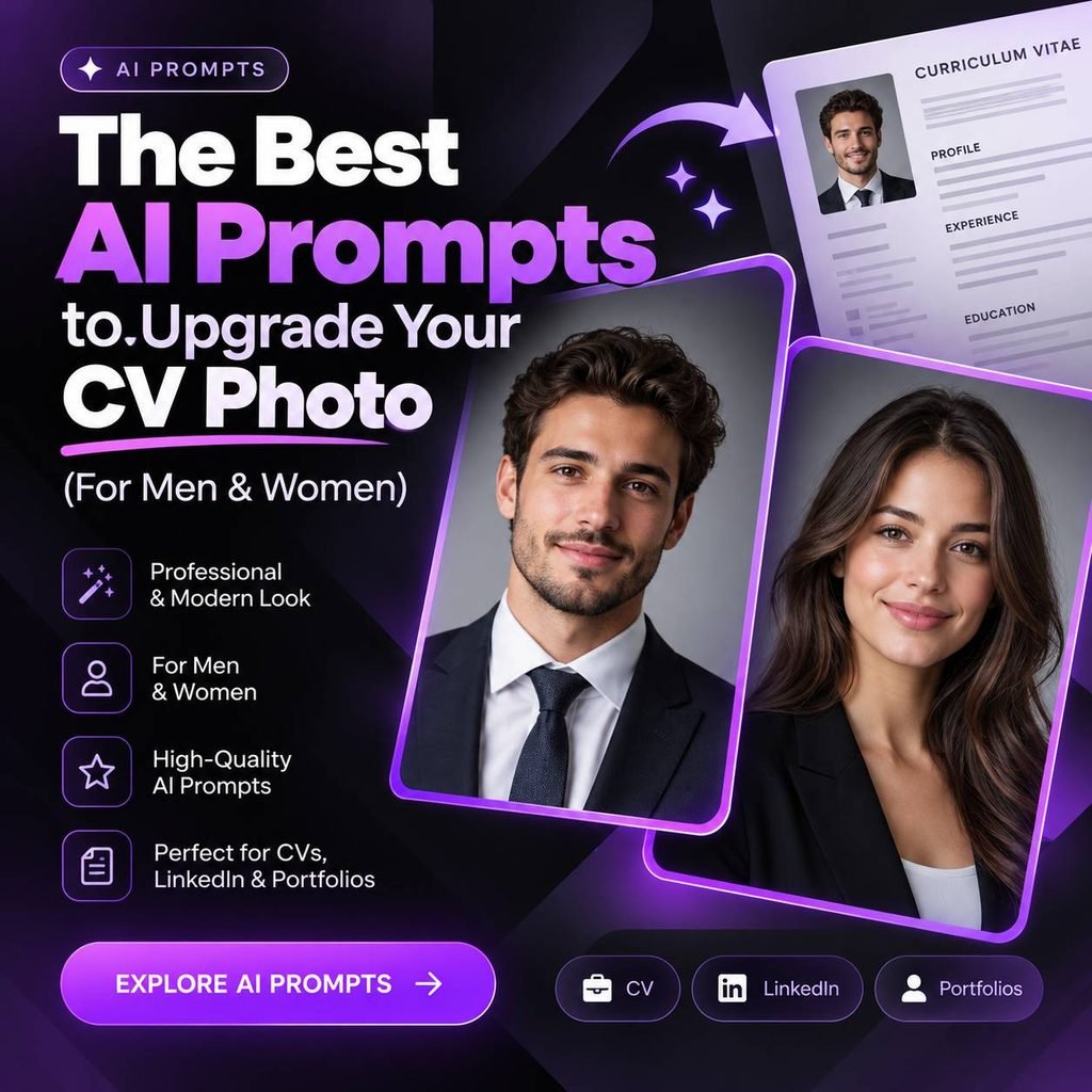 🚀 The Best AI Prompts to Upgrade Your CV Photo (For Men & Women)