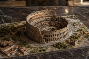 Colosseum Rome Italy 3d physical map