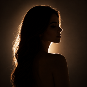 Dramatic fine art rim light silhouette photography