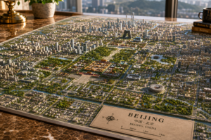 Hyperrealistic 3D architectural model of Beijing