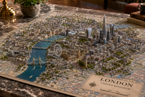 London 3d physical map