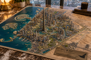 hyperrealistic 3d architectural model of the real Dubai