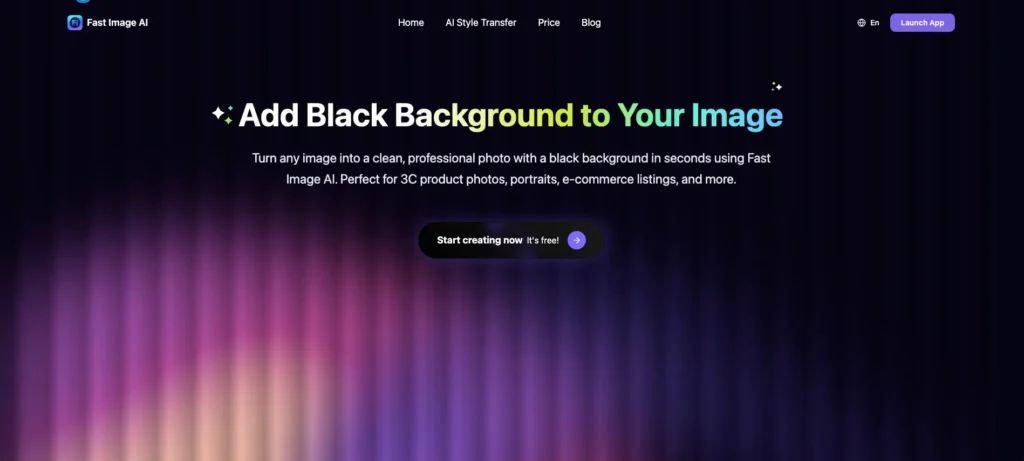 Fast Image AI Black Background